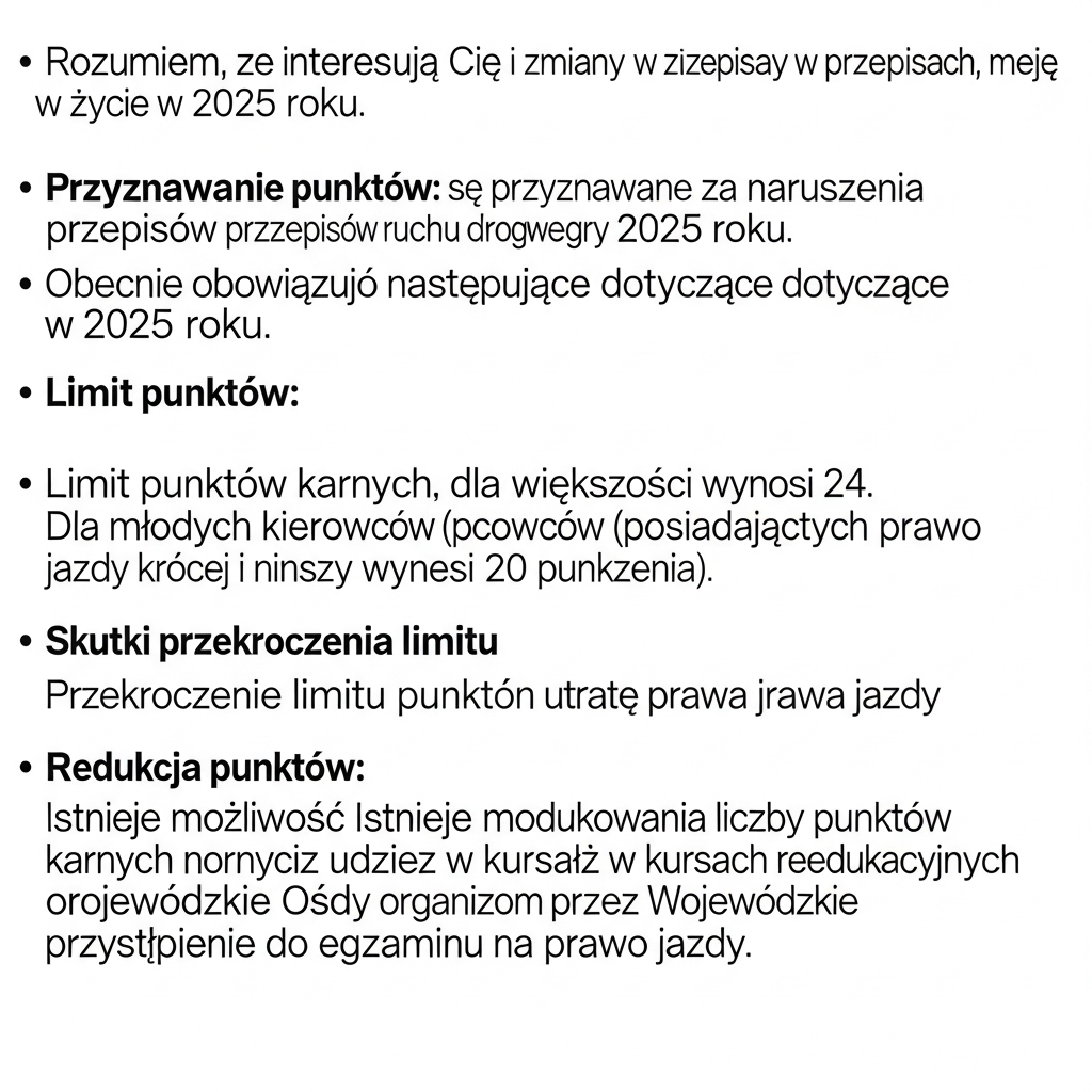 Nowe punkty karne 2025: Zobacz co się zmienia